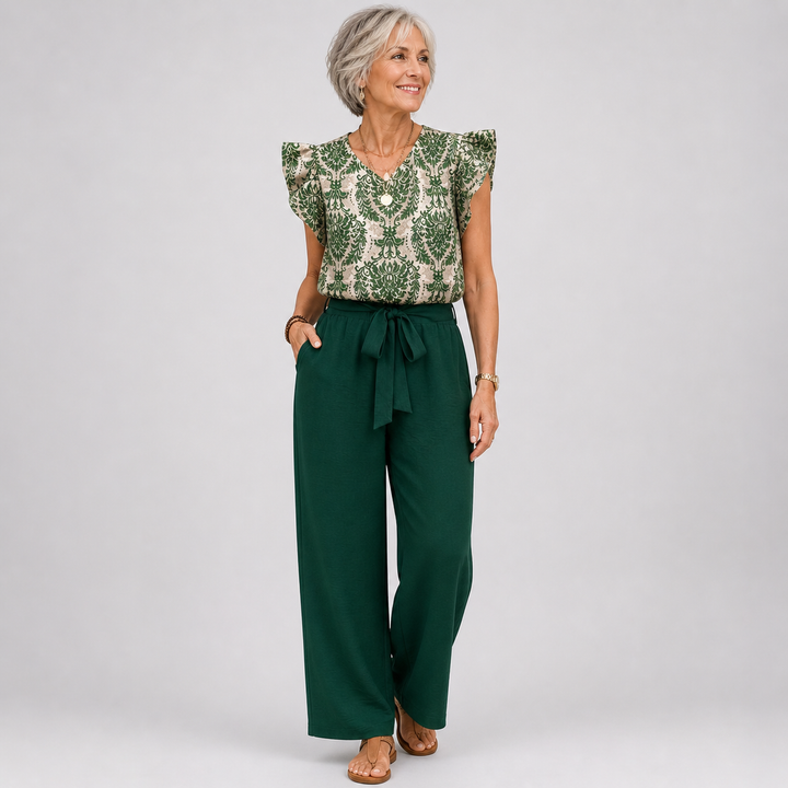 Amelia | Elegante Conjunto de Dos Piezas Paisley