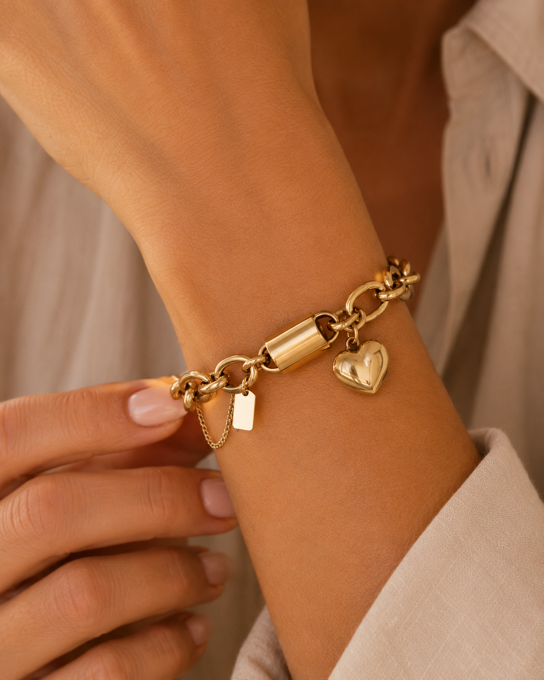 Pulsera Corazón en Oro Isabelle