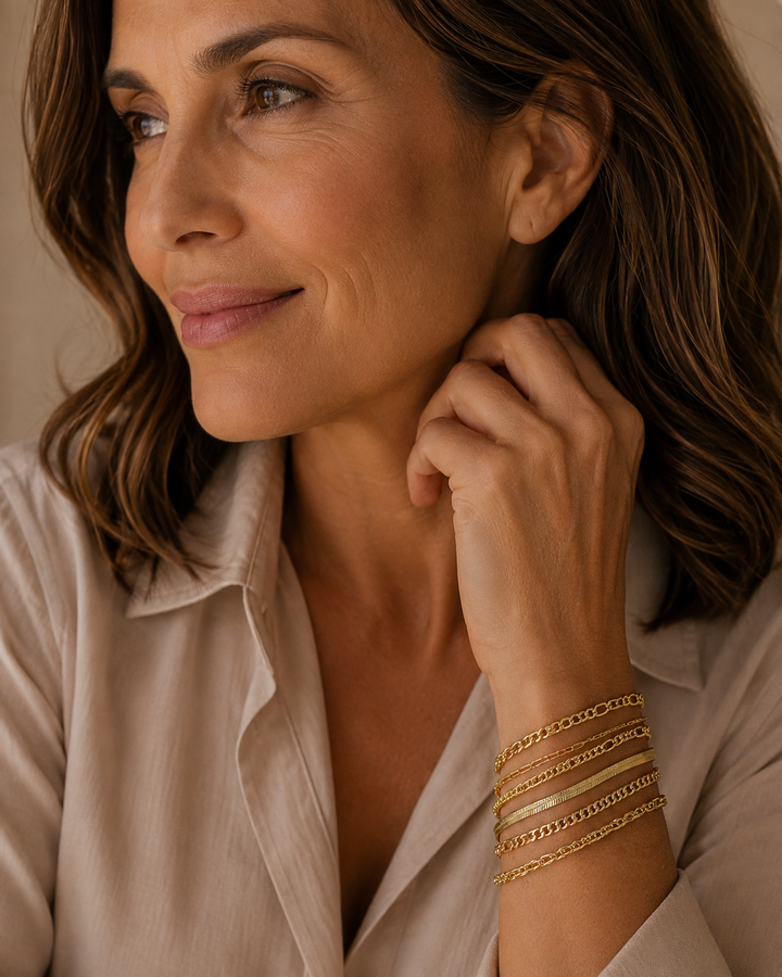 Conjunto de Pulseras de Oro Mila