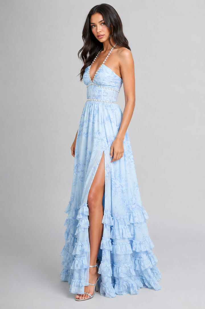 VALESKA | Vestido Maxi Chic con Estilo Floral Vintage