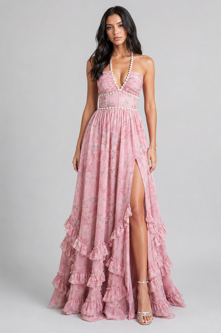 VALESKA | Vestido Maxi Chic con Estilo Floral Vintage