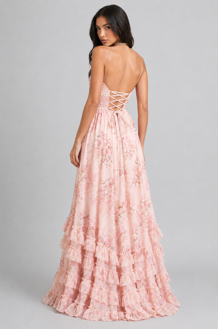 VALESKA | Vestido Maxi Chic con Estilo Floral Vintage