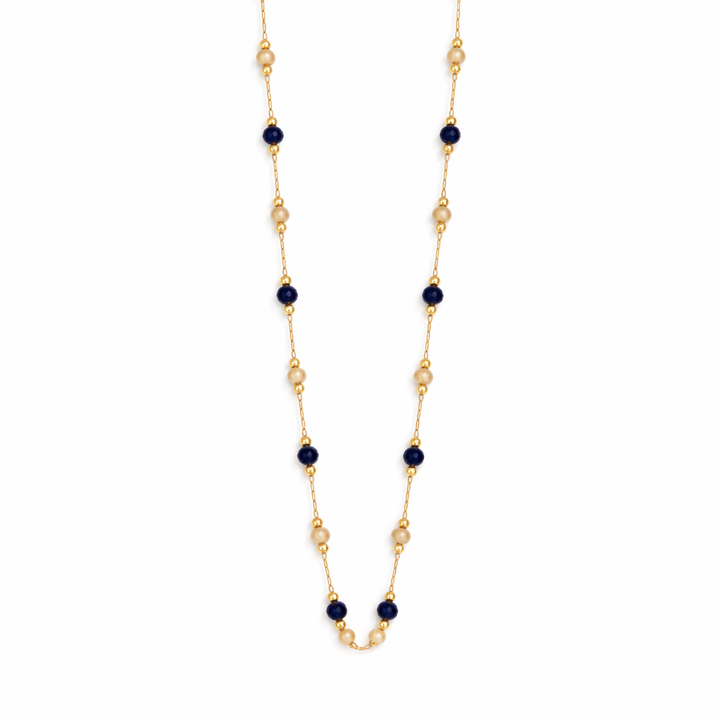 Collar Lulu con Perlas de Piedra Midnight