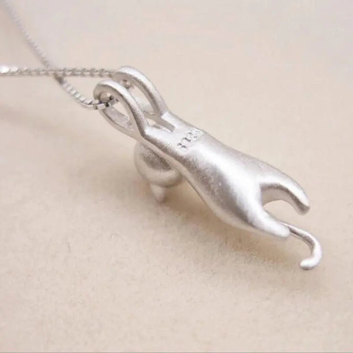 Collar Divertido con un Gatito de Plata 925