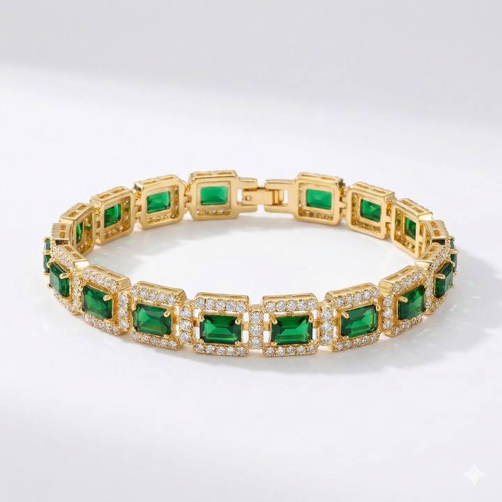 Pulsera de Oro con Esmeralda Verde