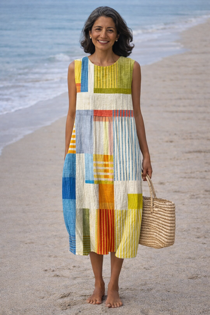 Eva | Vestido Midi Geométrico