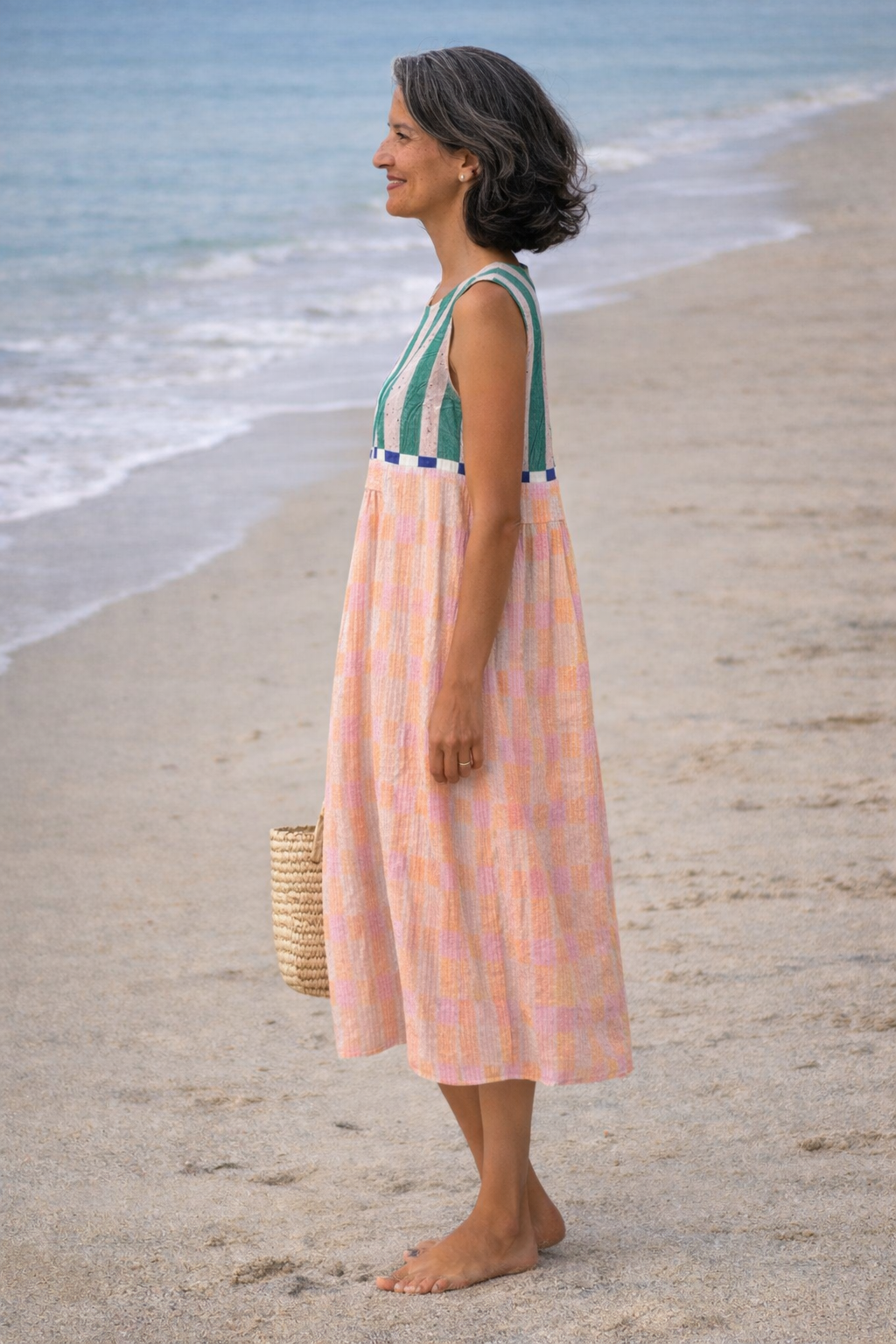 Lilia | Vestido midi a rayas pastel