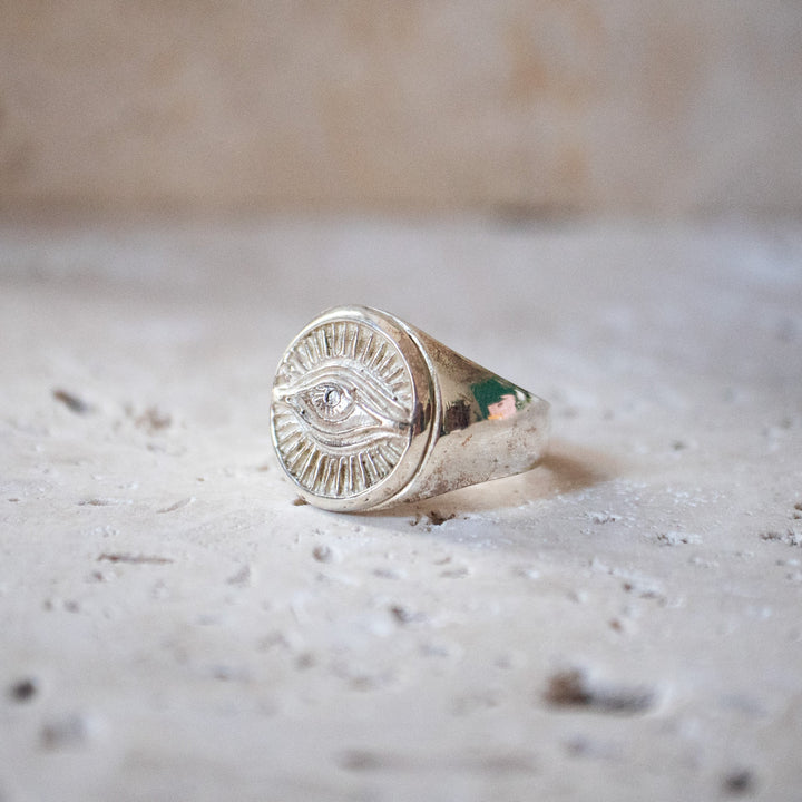 Anillo Sello Horus 925 Plata Esterlina hecho a mano