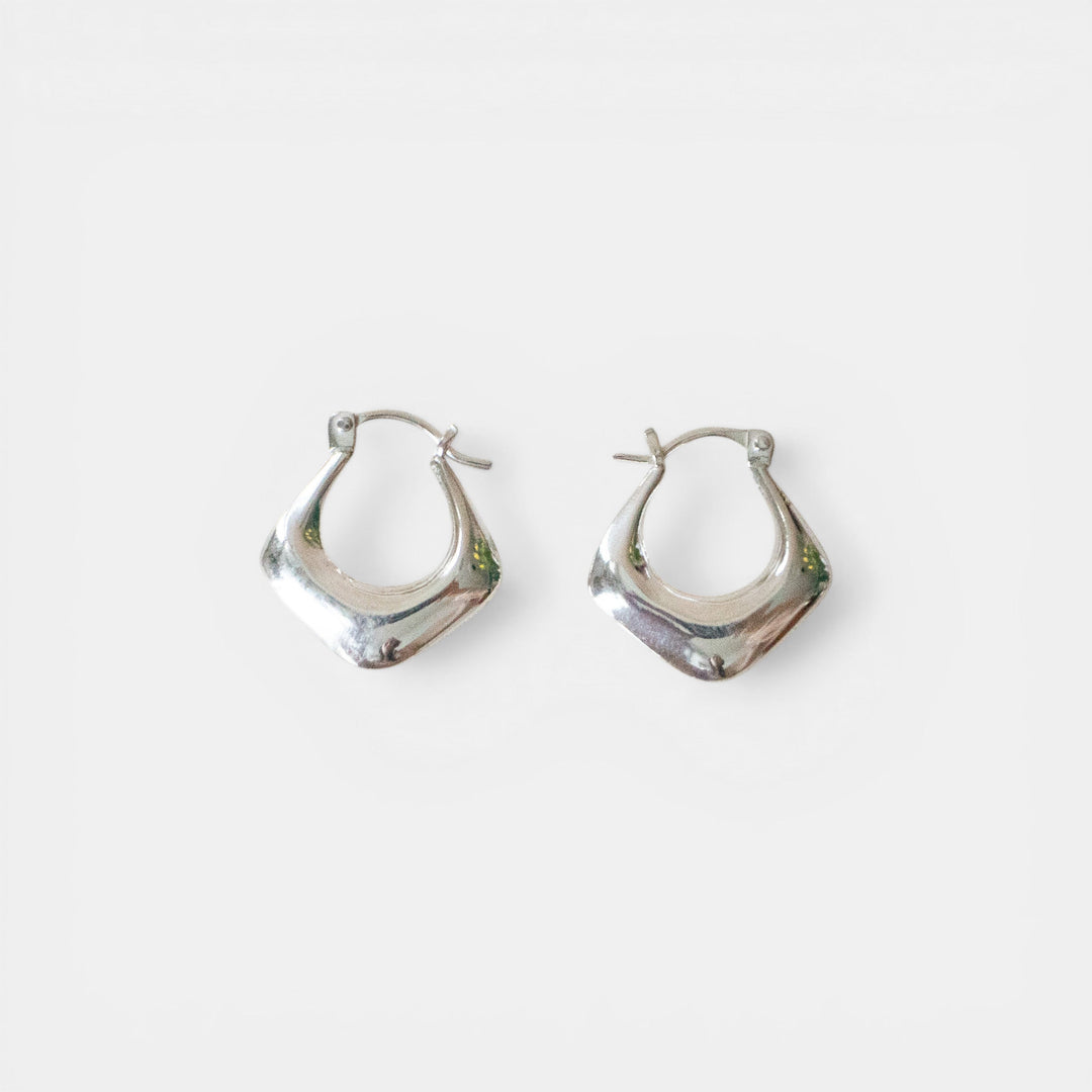Pendientes cuadrados chunky de plata esterlina 925