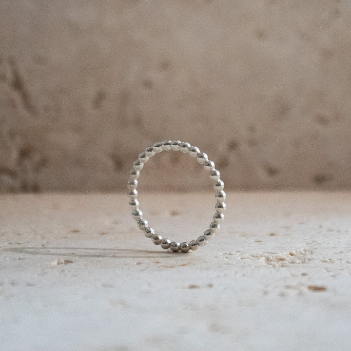 Anillo de bolas en plata esterlina 925 - Anillo apilable de bolas hechas a mano