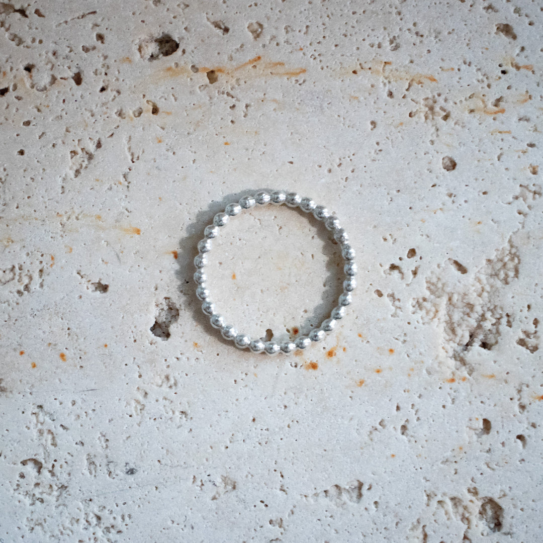 Anillo de bolas en plata esterlina 925 - Anillo apilable de bolas hechas a mano