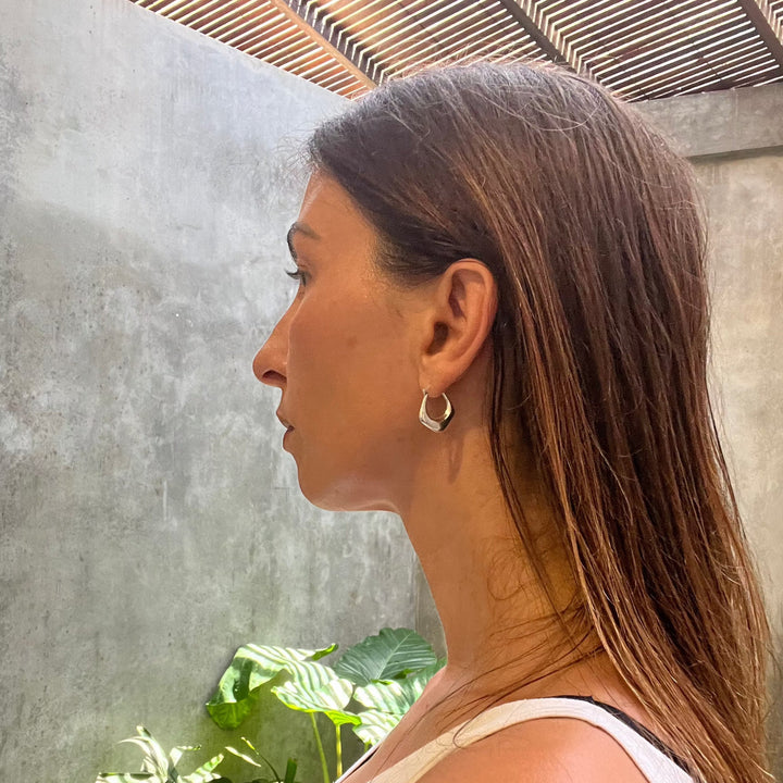 Pendientes cuadrados chunky de plata esterlina 925
