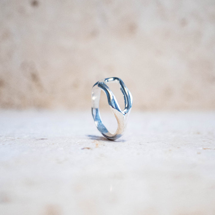 Anillo orgánico de plata esterlina 925 – hecho a mano