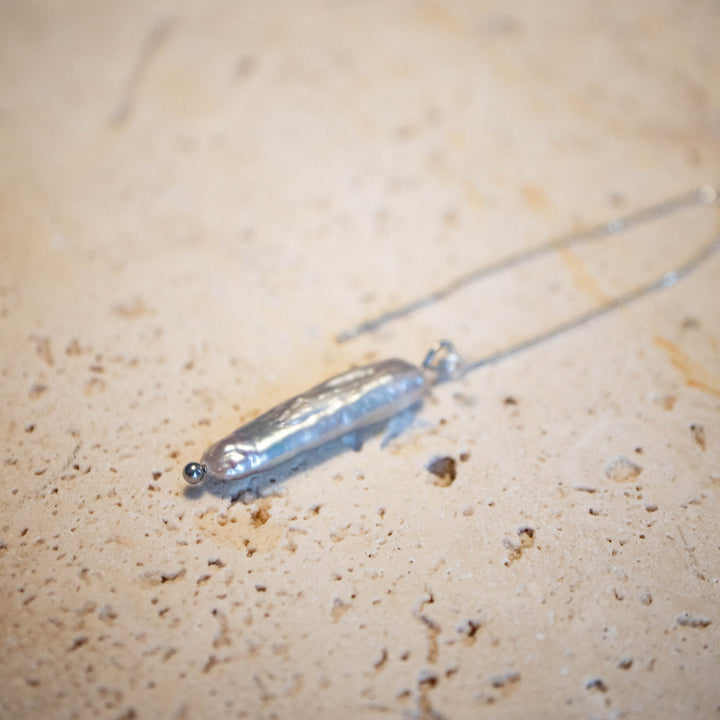 Pendientes Threader con Perla de Agua Dulce – Plata 925