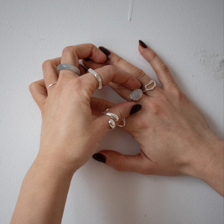Anillo orgánico de plata esterlina 925 – hecho a mano