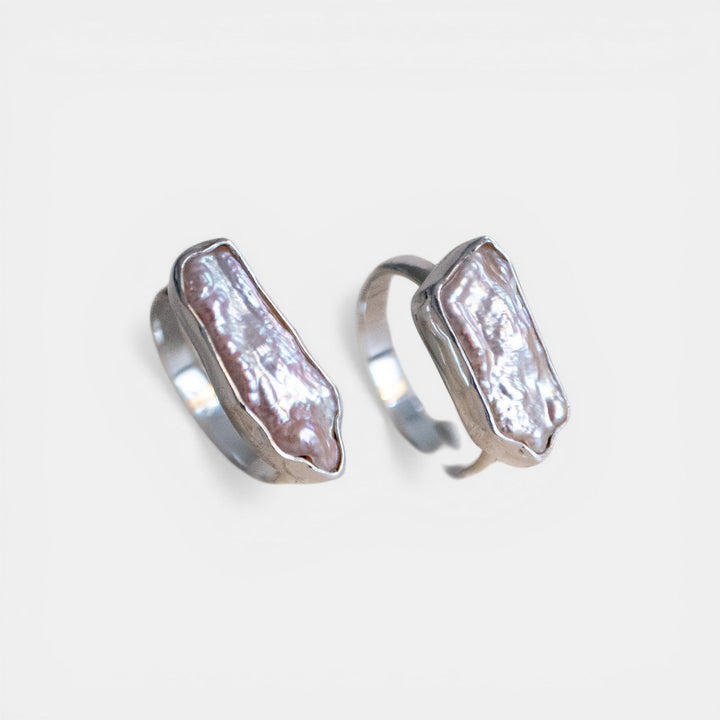 Anillo de plata esterlina 925 con perla de agua dulce rosa