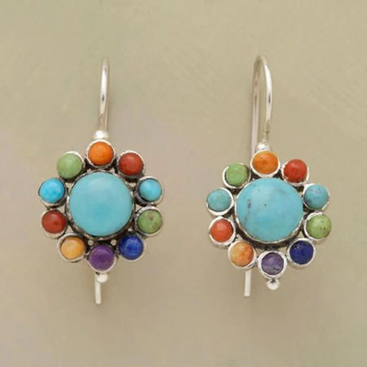 Pendientes turquesa multicolores elegantes