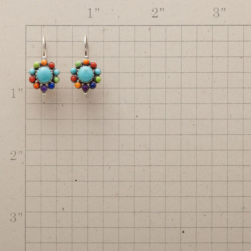 Pendientes turquesa multicolores elegantes