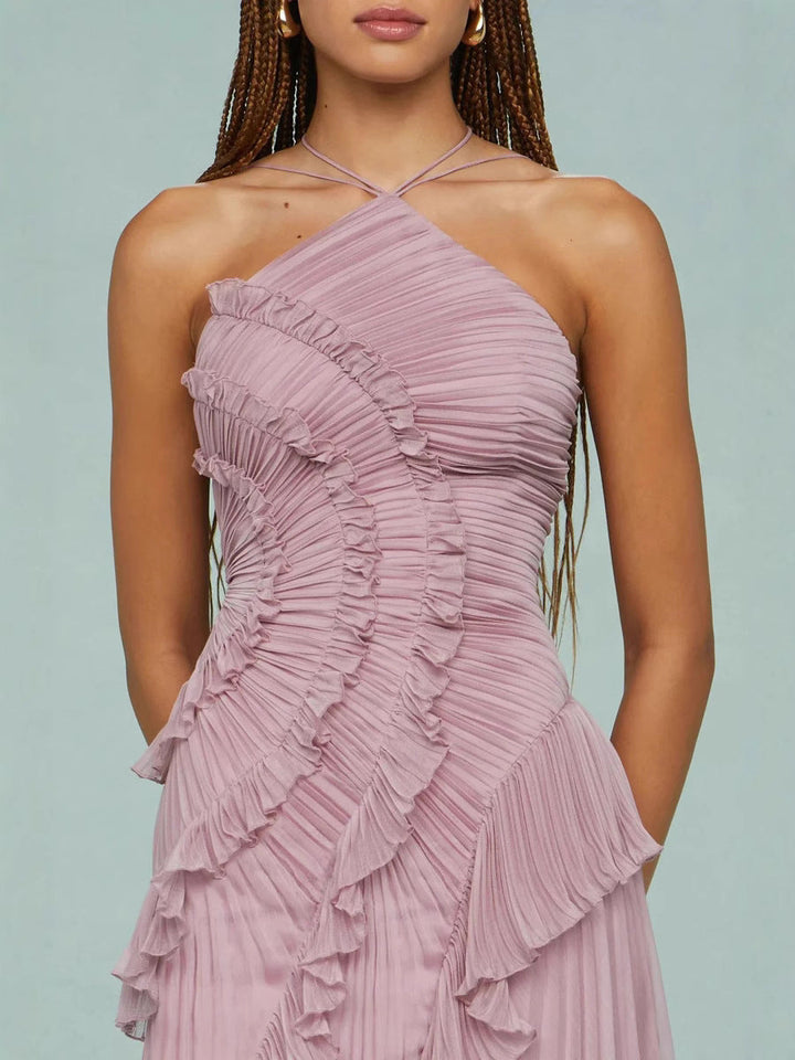 LIYANA | Vestido con volantes en espiral