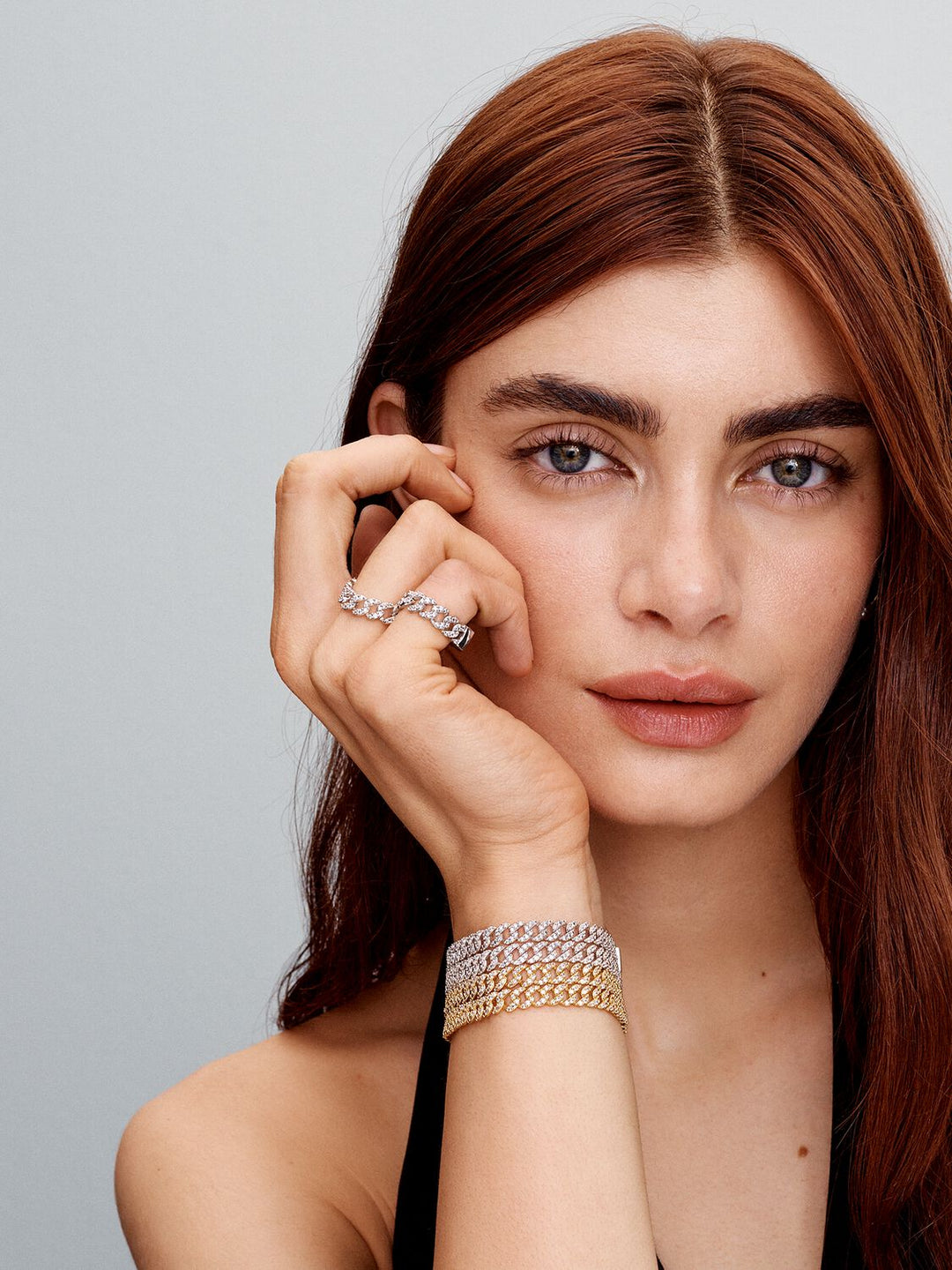 Pulsera cubana en moissanita