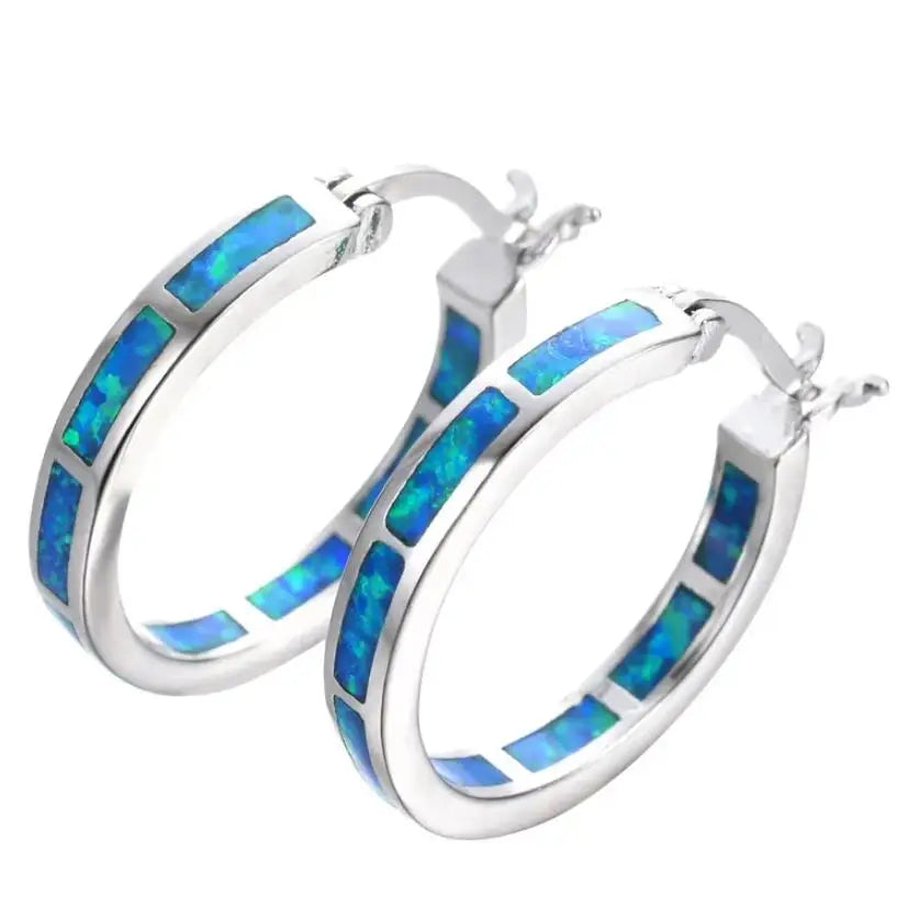 Pendientes Chic de Aro con Ópalo de Fuego Azul