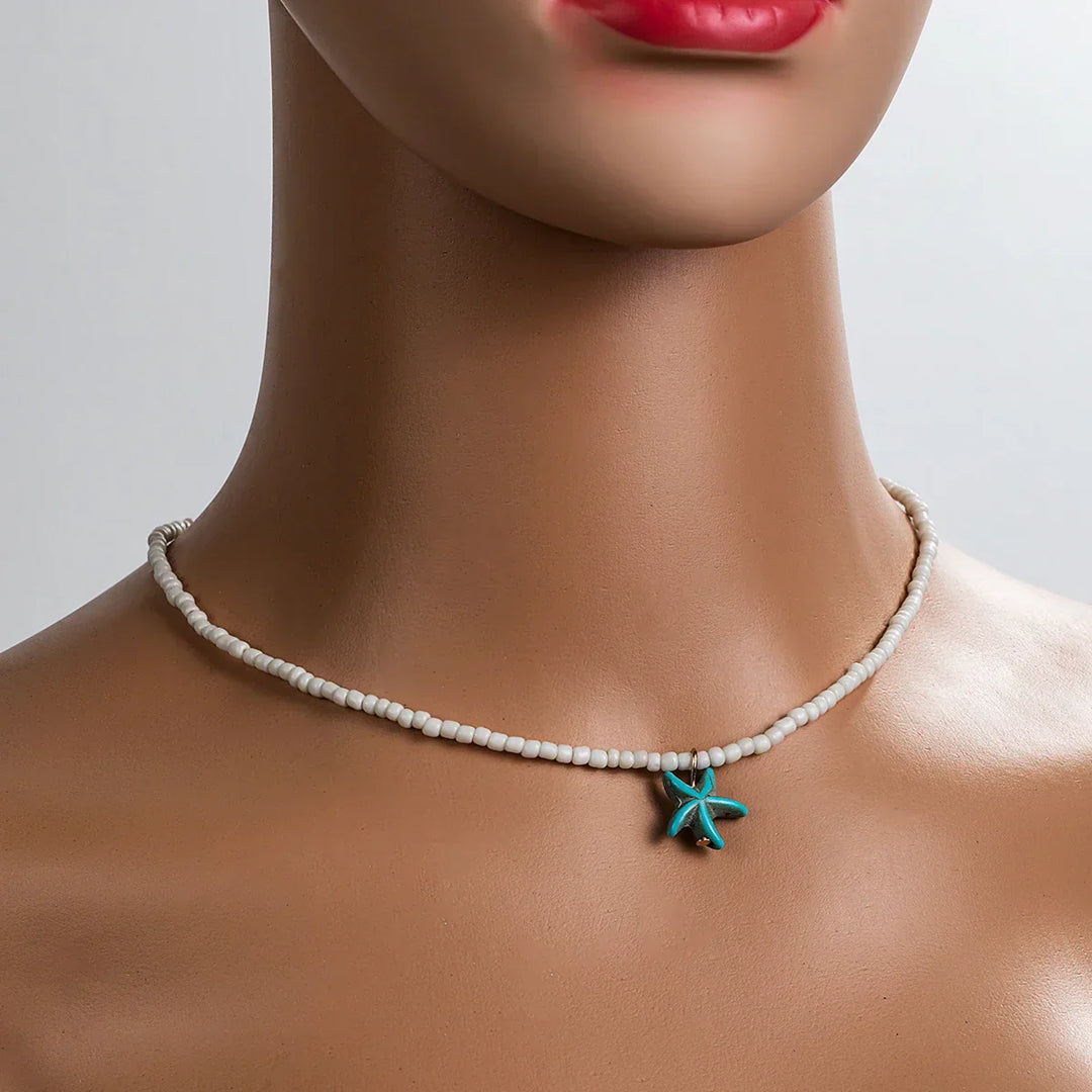 Collar Estrella de Mar Turquesa Bohemio Chic