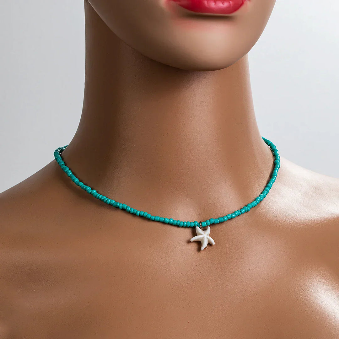 Collar Estrella de Mar Turquesa Bohemio Chic
