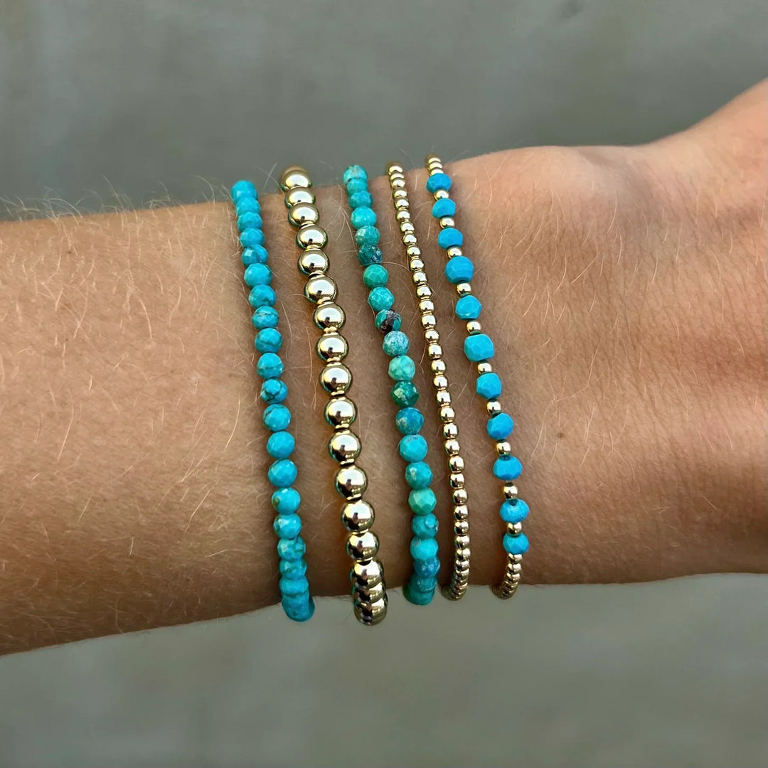 Pulsera de Perlas de Turquesa en Oro de 18K Chic