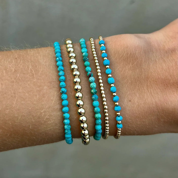 Pulsera de Perlas de Turquesa en Oro de 18K Chic