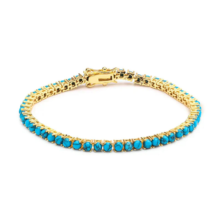 Pulsera de Cadena Elegante en Turquesa Dorada