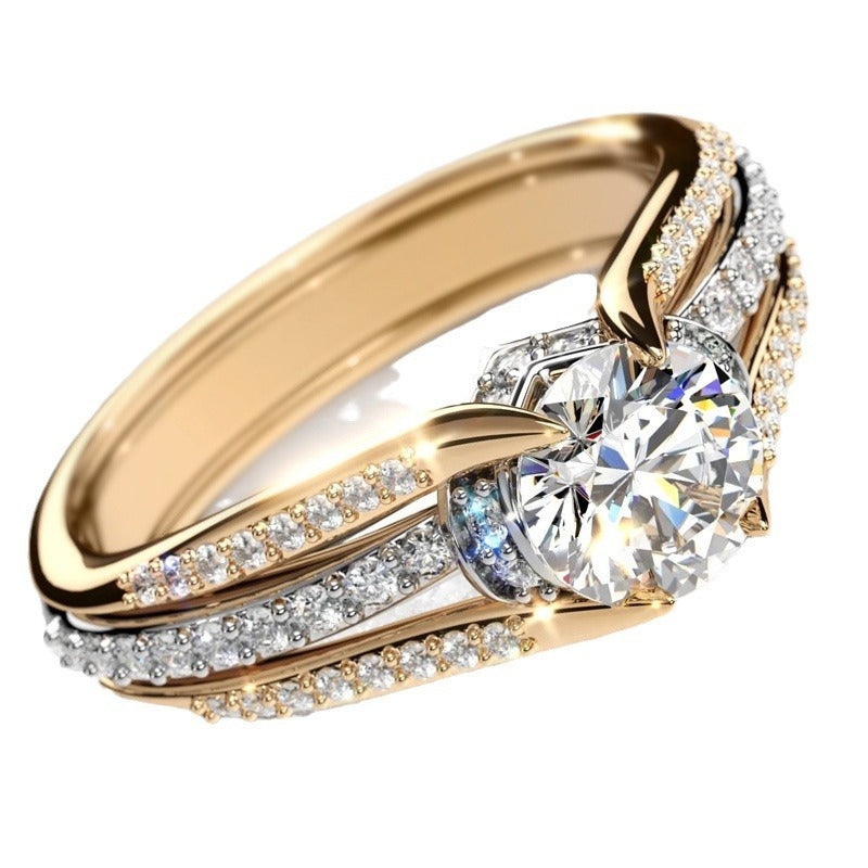Anillo vintage de cristal – Oro, Plata, Oro rosa