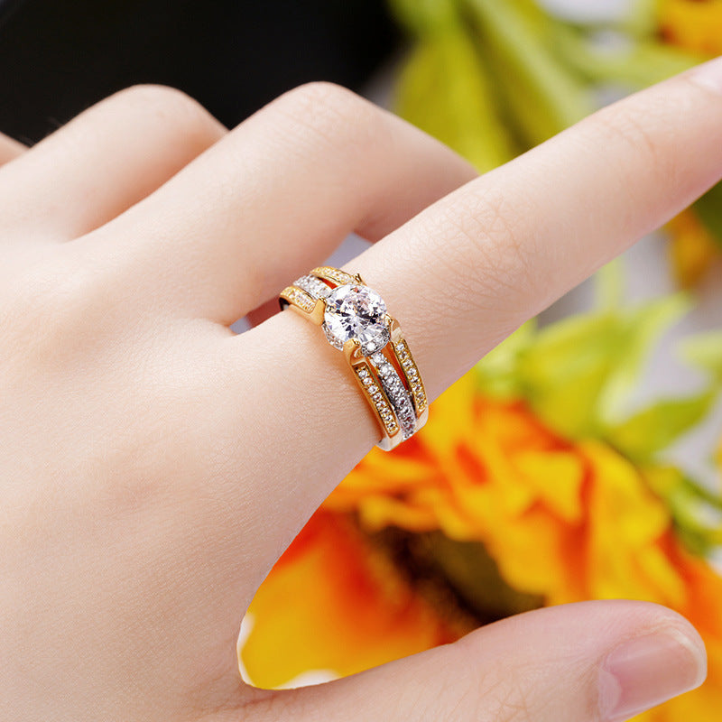 Anillo vintage de cristal – Oro, Plata, Oro rosa