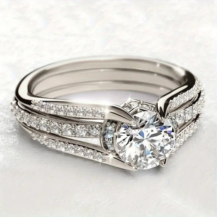 Anillo vintage de cristal – Oro, Plata, Oro rosa