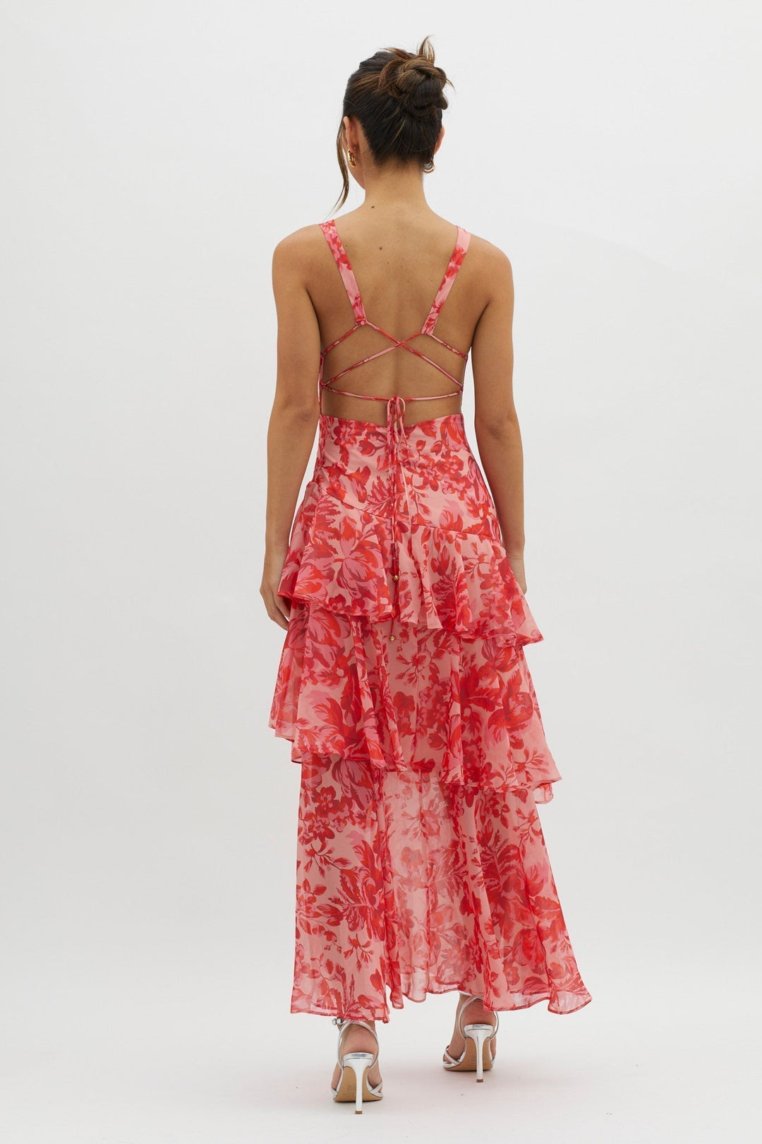 LISA | Vestido Maxi con Volantes Florales