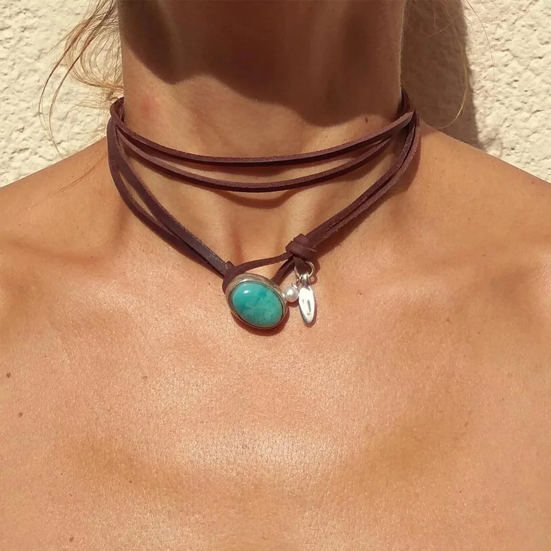 Colgante Vintage Bohemio en Turquesa