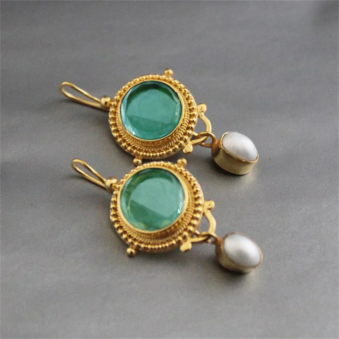 Pendientes Vintage de Turquesa y Perla