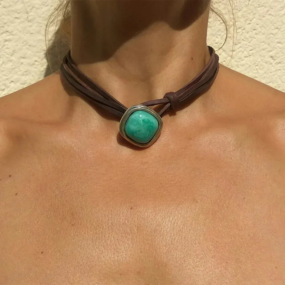 Colgante Vintage Bohemio en Turquesa