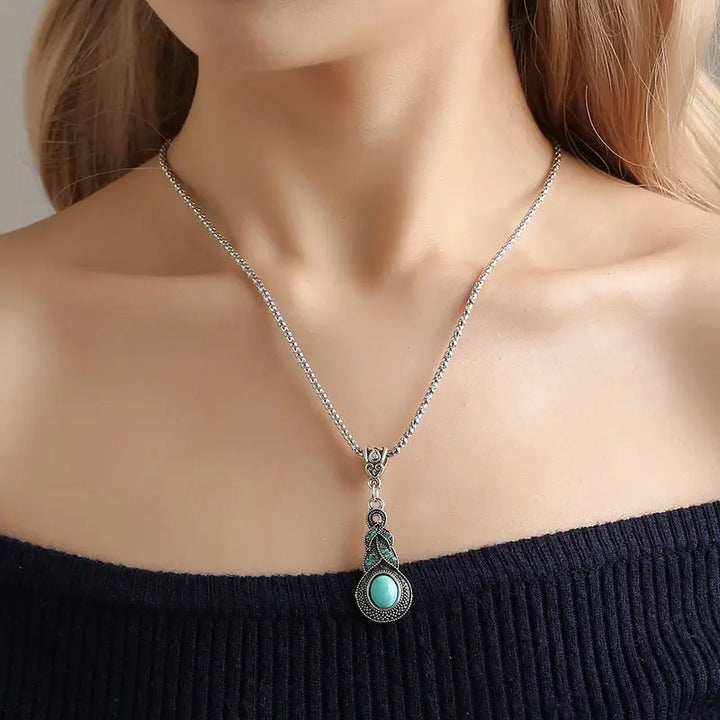 Conjunto de Joyas de Piedra Turquesa Vintage