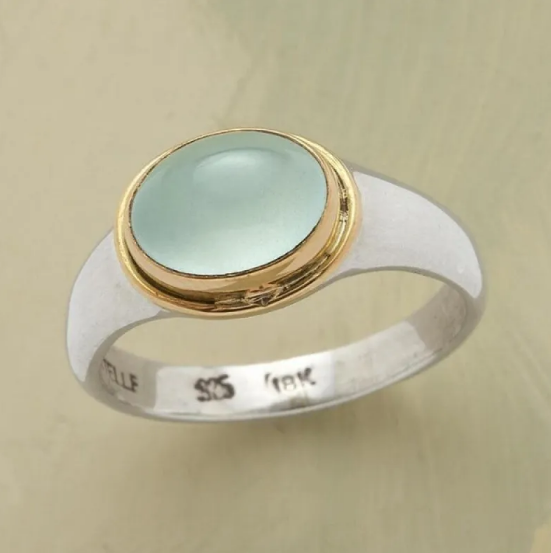 Anillo de Diamante Verde Plateado