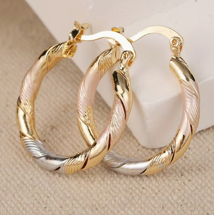 Pendientes de aro retorcidos Twilight Harmony