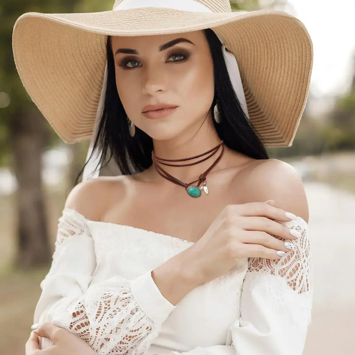 Colgante Vintage Bohemio en Turquesa