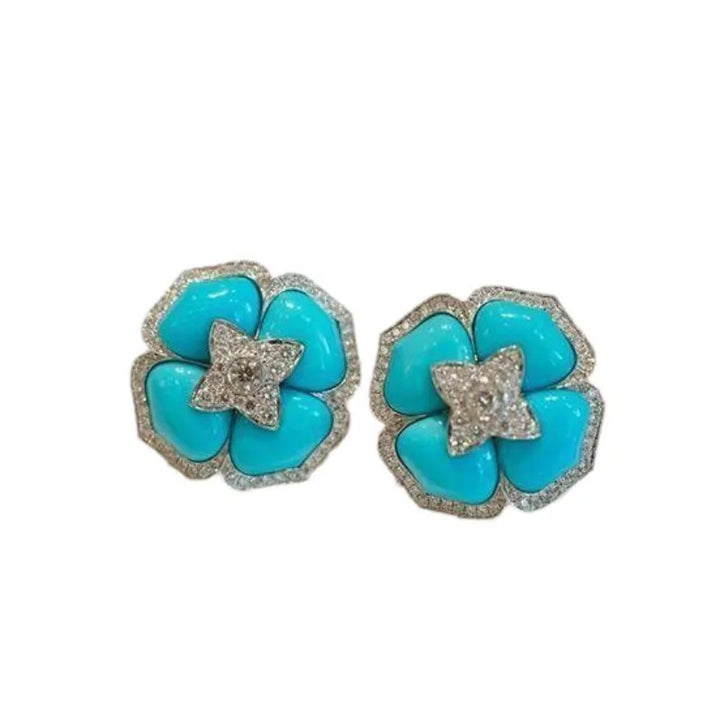 Pendientes de plata azul refinados