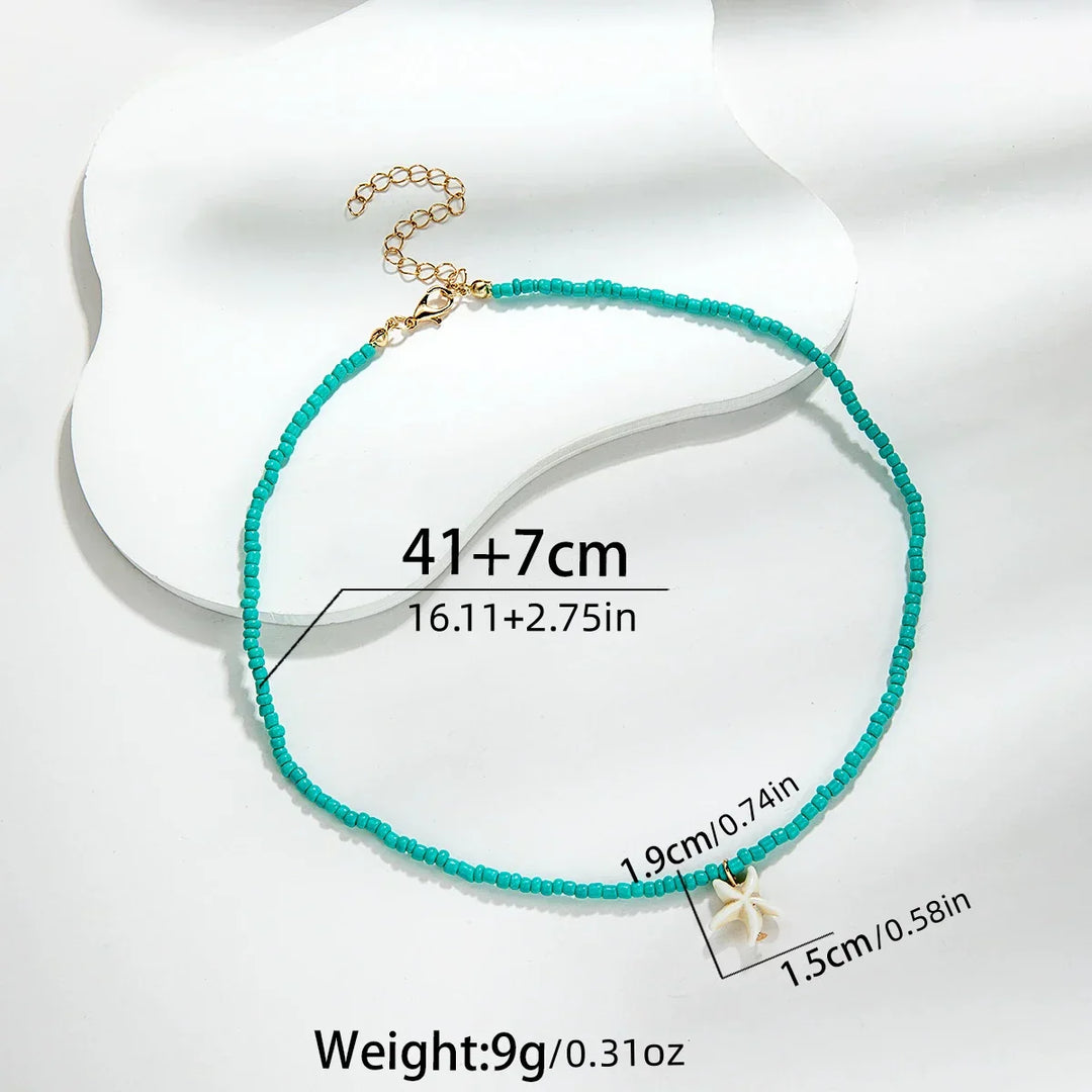 Collar Estrella de Mar Turquesa Bohemio Chic