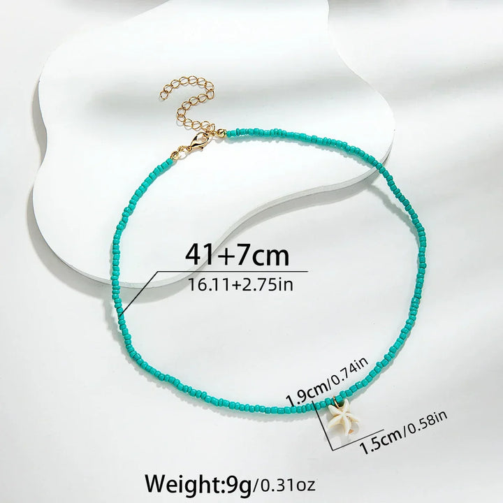 Collar Estrella de Mar Turquesa Bohemio Chic