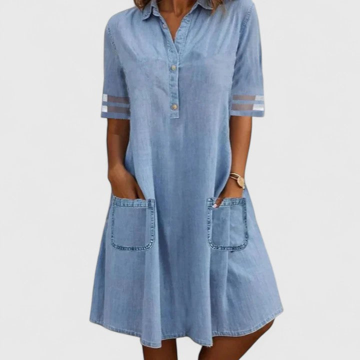 Lucía - Vestido de denim favorecedor para la silueta