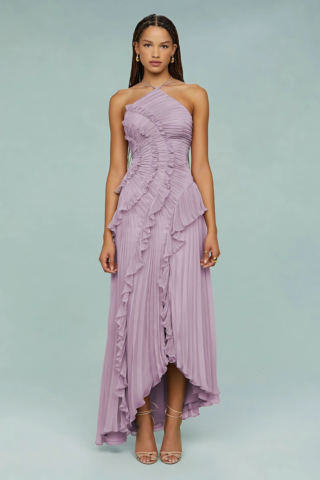 LIYANA | Vestido con volantes en espiral