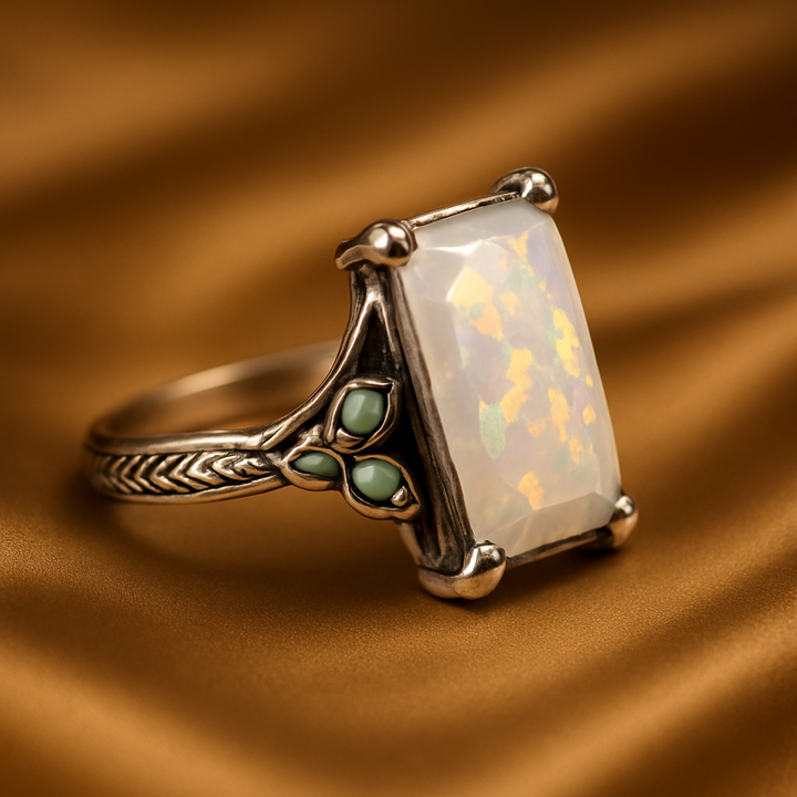 Anillo Vintage en Ópalo Plateado