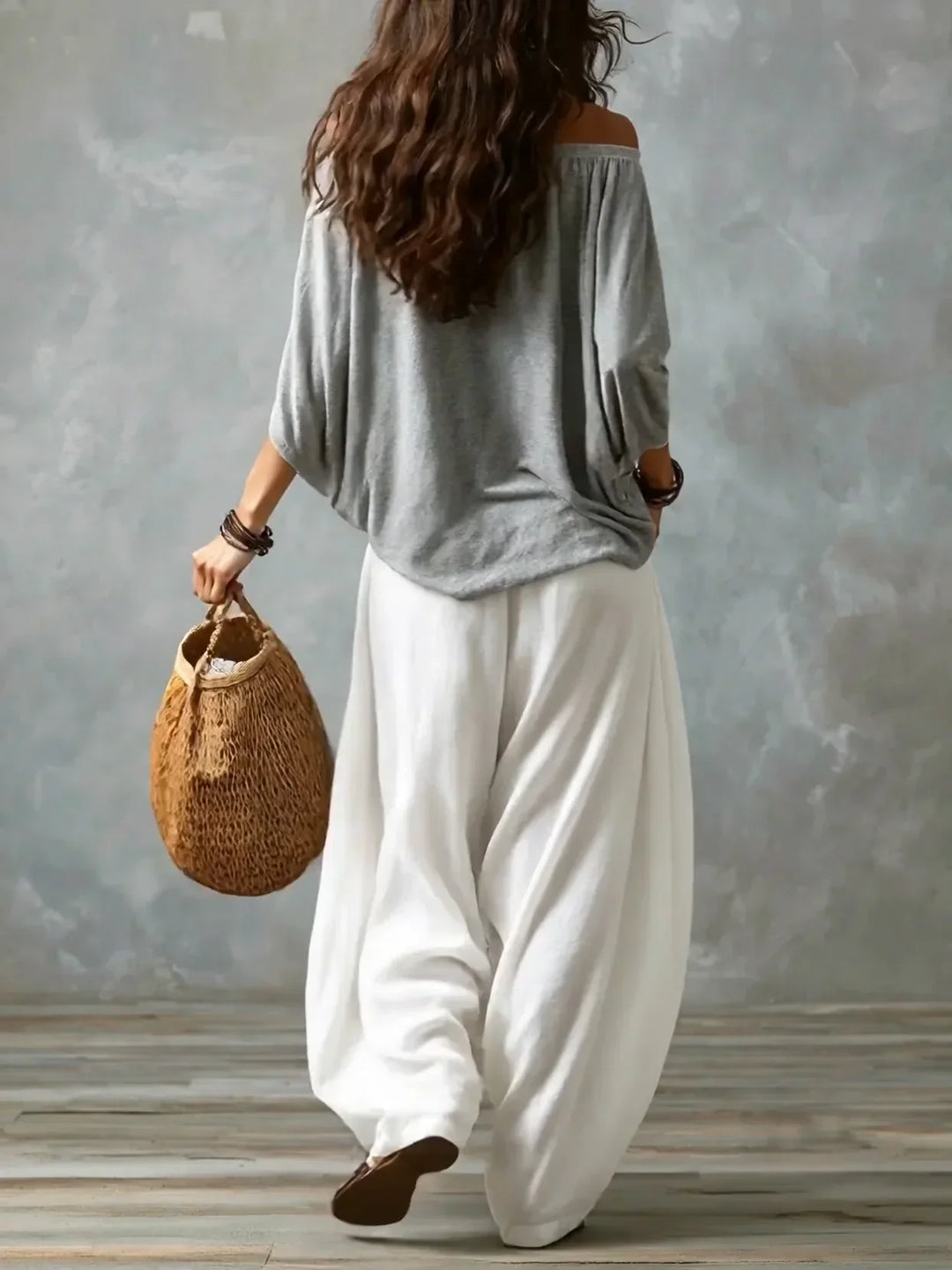 Conjunto Top Off-Shoulder & Pantalón Lantern