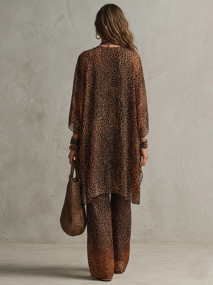 Conjunto Luxe Boho de Leopardo de 3 Piezas