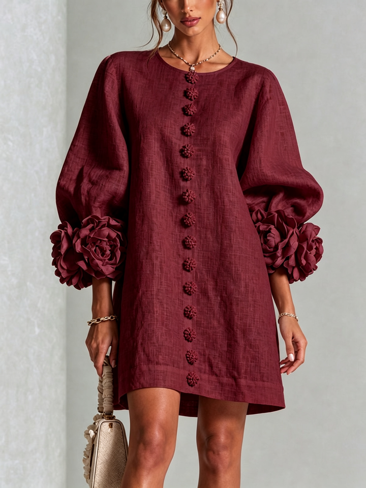 Lola | Vestido mini con estampado floral y cierre de botones